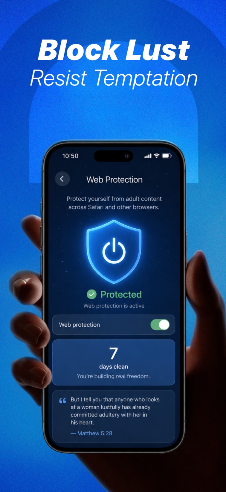 Bible Lock App Store screenshot showing optional web protection