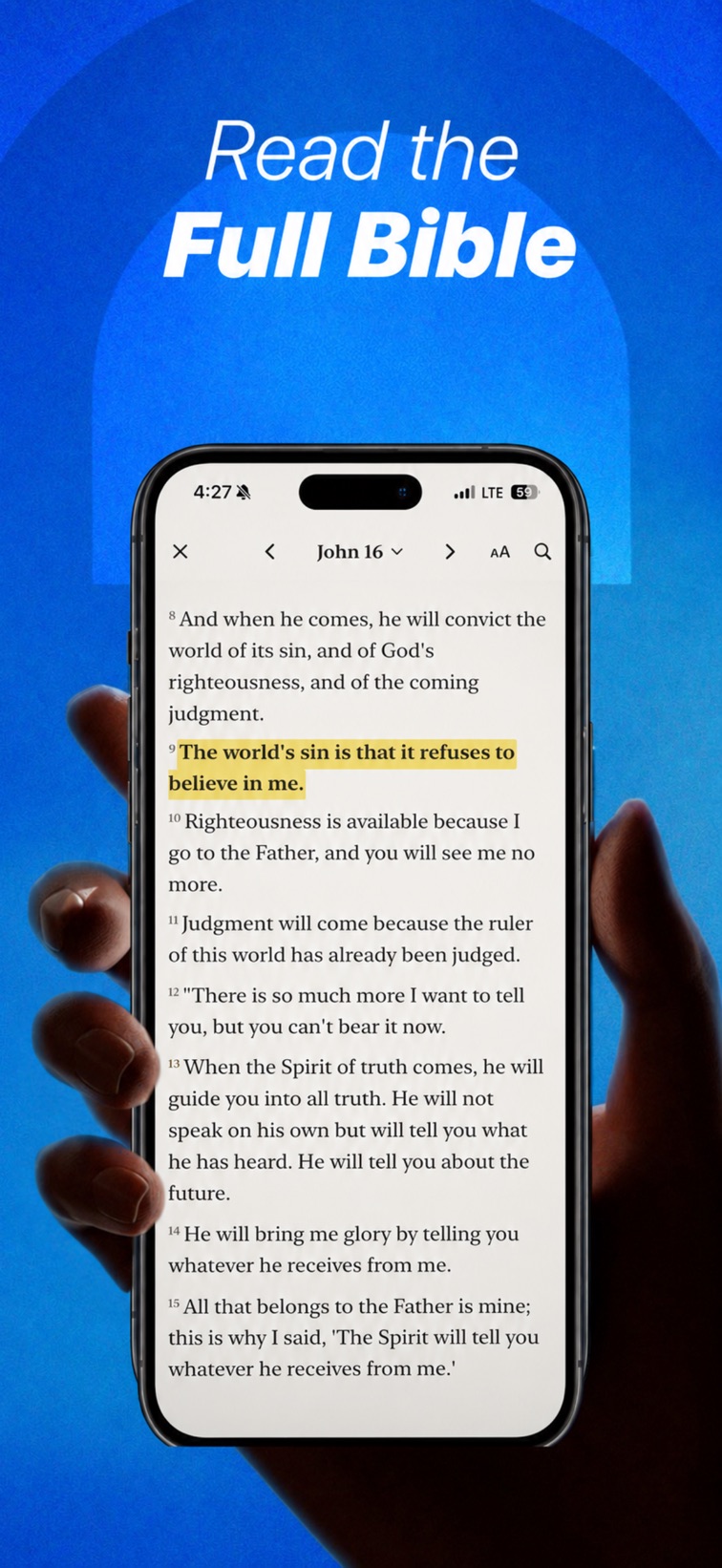 Bible Lock App Store screenshot showing the full Bible reader